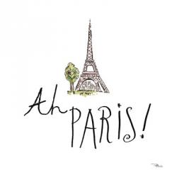 Ah Paris I on White | Obraz na stenu