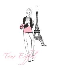 French Chic I Pink on White | Obraz na stenu
