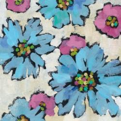 Graphic Pink and Blue Floral II | Obraz na stenu