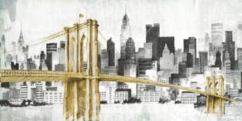 New York Skyline I Yellow Bridge no Words | Obraz na stenu