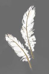 Gold Feathers I on Grey | Obraz na stenu