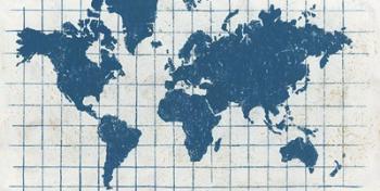 Indigo Gild World Map I | Obraz na stenu