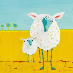 Mama and Baby Sheep | Obraz na stenu