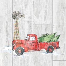 Country Christmas IV no Words on White Wood | Obraz na stenu