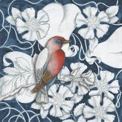 Arts and Crafts Bird Indigo I | Obraz na stenu