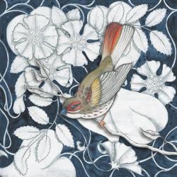 Arts and Crafts Bird Indigo II | Obraz na stenu