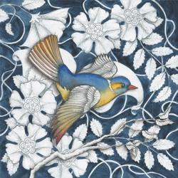 Arts and Crafts Bird Indigo III | Obraz na stenu