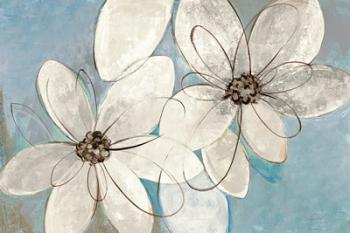 Blue and Neutral Floral | Obraz na stenu