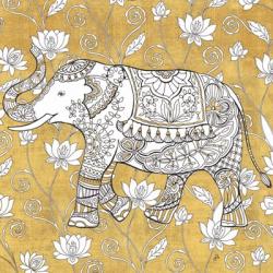 Color my World Elephant II Gold | Obraz na stenu