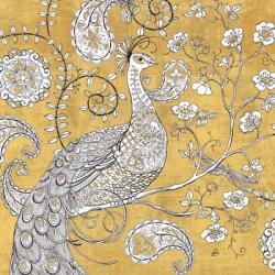 Color my World Ornate Peacock I Gold | Obraz na stenu