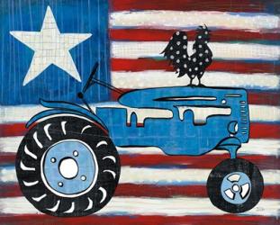Modern Americana Flag with Tractor | Obraz na stenu