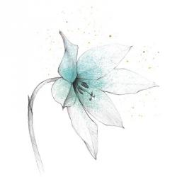 Teal Graphite Flower VIII | Obraz na stenu