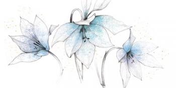 Blue Graphite Floral Trio | Obraz na stenu