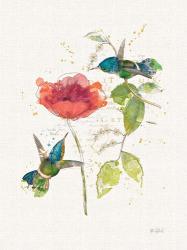Teal Hummingbirds II Flower | Obraz na stenu
