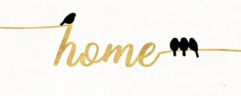 Birds on Words II Gold | Obraz na stenu