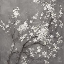 White Cherry Blossoms I on Grey Crop | Obraz na stenu