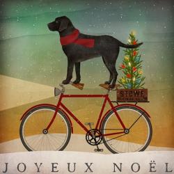 Black Lab on Bike Christmas | Obraz na stenu