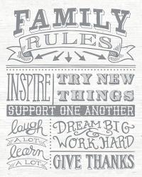 Family Rules II Gray Words | Obraz na stenu