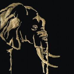 Gilded Elephant on Black | Obraz na stenu