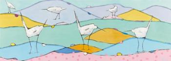 Marsh Egrets I Pink Sand | Obraz na stenu