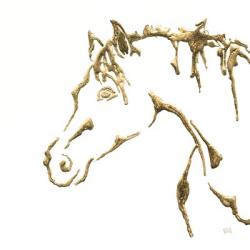 Gilded Cowpony on White | Obraz na stenu