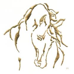 Gilded Stallion on White | Obraz na stenu
