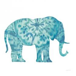 Boho Teal Elephant I | Obraz na stenu