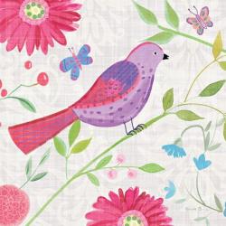 Damask Floral and Bird I Sq | Obraz na stenu