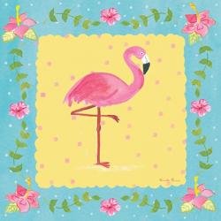 Flamingo Dance I Sq Border | Obraz na stenu