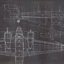 Plane Blueprint II No Words Post | Obraz na stenu