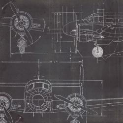 Plane Blueprint III No Words Post | Obraz na stenu
