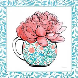 Floral Teacup I Vine Border | Obraz na stenu