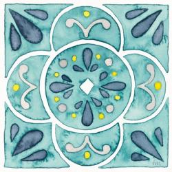 Garden Getaway Tile VII Teal | Obraz na stenu