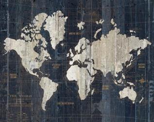 Old World Map Blue v2 | Obraz na stenu
