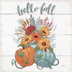 Fall Fun II - Gray and Blue Pumpkin | Obraz na stenu