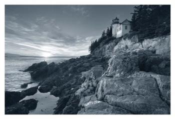 Bass Harbor Head Sunset with Border | Obraz na stenu