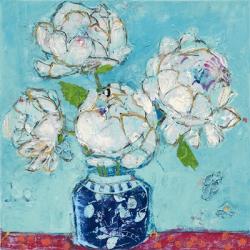 Vase of Peonies Aqua | Obraz na stenu