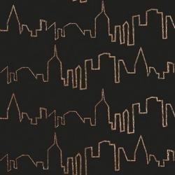 NY Chic Skyline gold on black | Obraz na stenu