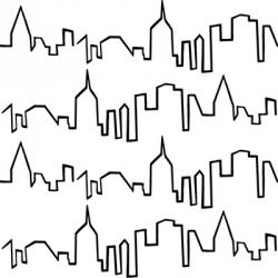 NY Chic Skyline black on white | Obraz na stenu