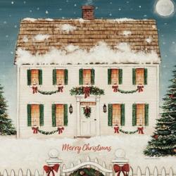 Merry Lil House Sq Merry Christmas | Obraz na stenu