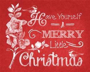 Chalkboard Christmas Sayings V on red | Obraz na stenu