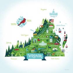 Illustrated Virginia | Obraz na stenu
