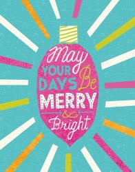 Festive Holiday Light Bulb Merry and Bright v2 | Obraz na stenu