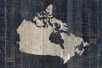 Old World Map Blue Canada | Obraz na stenu