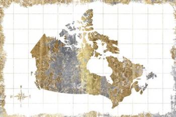 Gilded Map Canada | Obraz na stenu