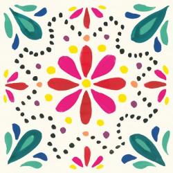 Floral Fiesta White Tile II | Obraz na stenu