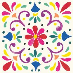 Floral Fiesta White Tile III | Obraz na stenu