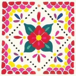 Floral Fiesta White Tile IV | Obraz na stenu