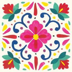 Floral Fiesta White Tile VII | Obraz na stenu