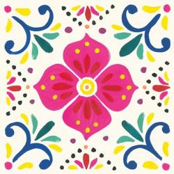 Floral Fiesta White Tile IX | Obraz na stenu